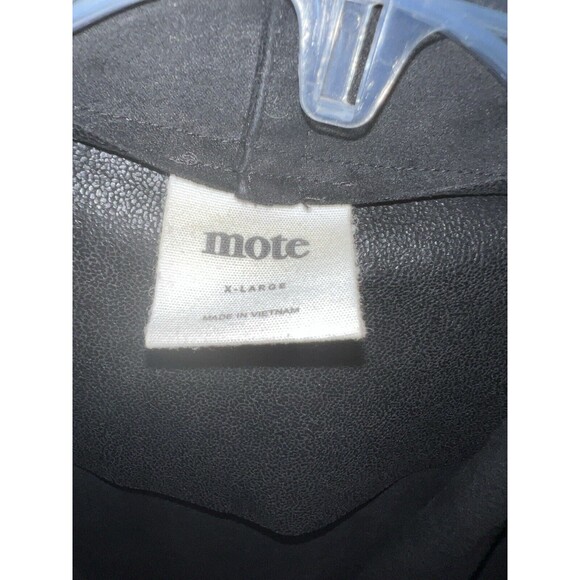 Mote Black Faux Suede Asymmetrical Zip Drape Lightweight Soft Moto Jacket Sz XL - Picture 2 of 8